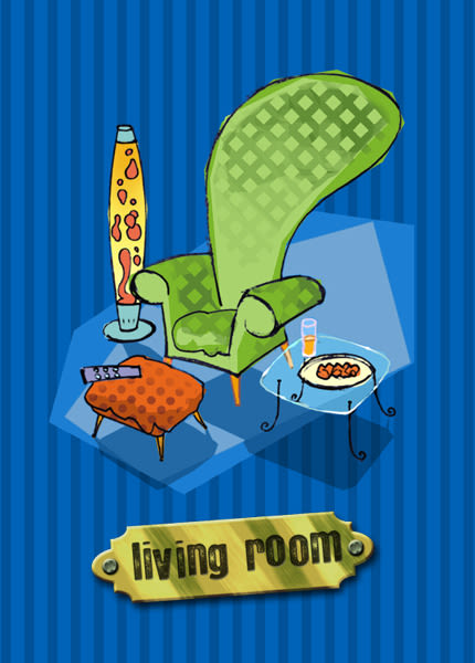 LIving Room,   ilustración digital , photoshop -1