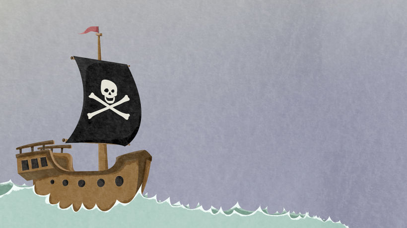 Ilustraciones Pirata pata de palo . Fábula infantil 1