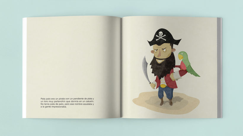 Ilustraciones Pirata pata de palo . Fábula infantil 4