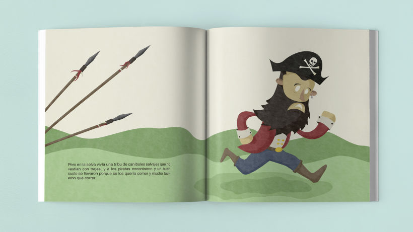 Ilustraciones Pirata pata de palo . Fábula infantil 6