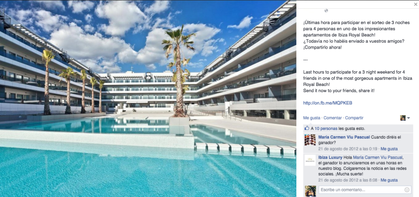 Ibiza Luxury - Gestión de redes sociales en Facebook, Twitter, Instagram y A Small World así como comunicación con prensa. 0