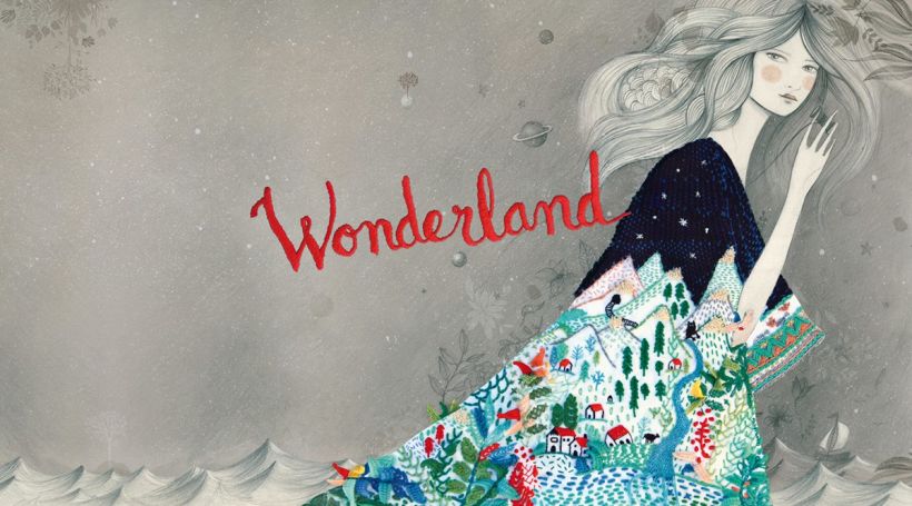 Bordado para el libro "Wonderland: un viaje maravilloso" 3