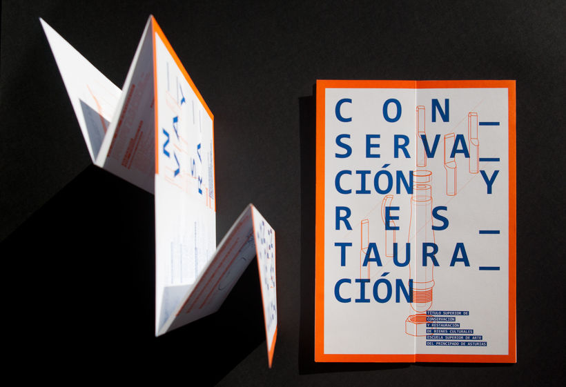 Diseño conjunto con Javi Nistal de folletos para la Escuela Superior de Arte del Principado de Asturias 1