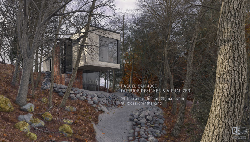 3D basado en la casa Val des Monts Cottage de  Christopher Simmonds Architects en Canadá 2