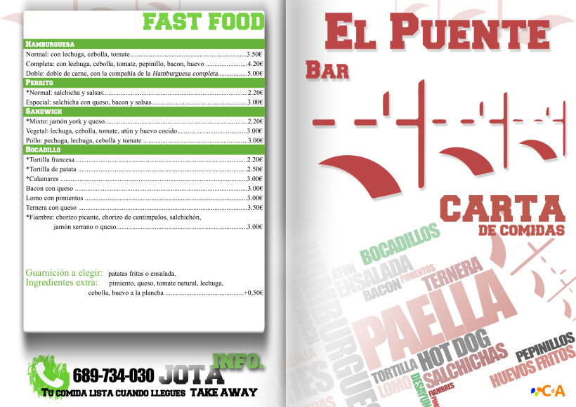 CAFÉ-BAR EL PUENTE (Segovia) #cartelería #flyers (2015) 1