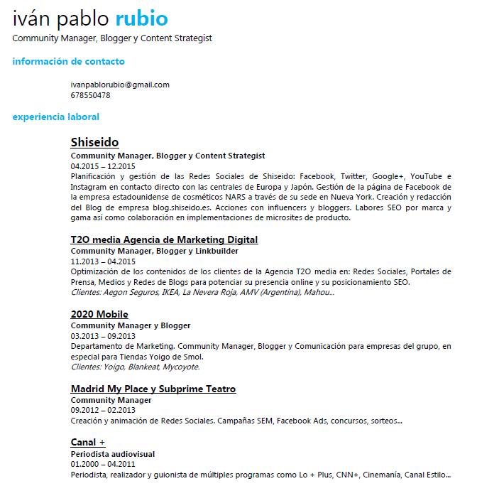 Iván Pablo Rubio Curriculum Vitae 0