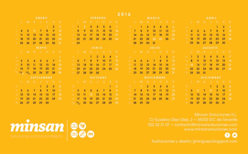 Calendario 2016 para Minsan Soluciones 0