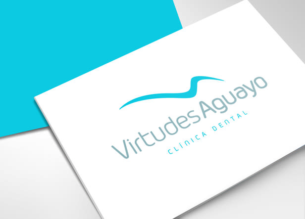 Diseño de Logotipo para Virtudes Aguayo, una clínica dental granadina: el icono es una abstracción de la “VA”, aprovechando que las iniciales tienen casi la misma forma pero en sentido contrario. El trazo representa además el perfil de un sillón dental. 1