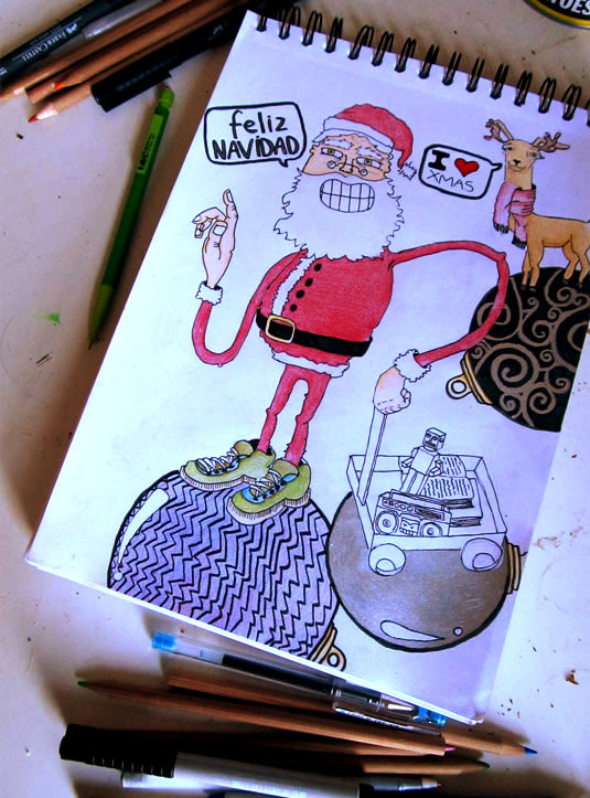 "Hipster Santa". Personal Project.  -1