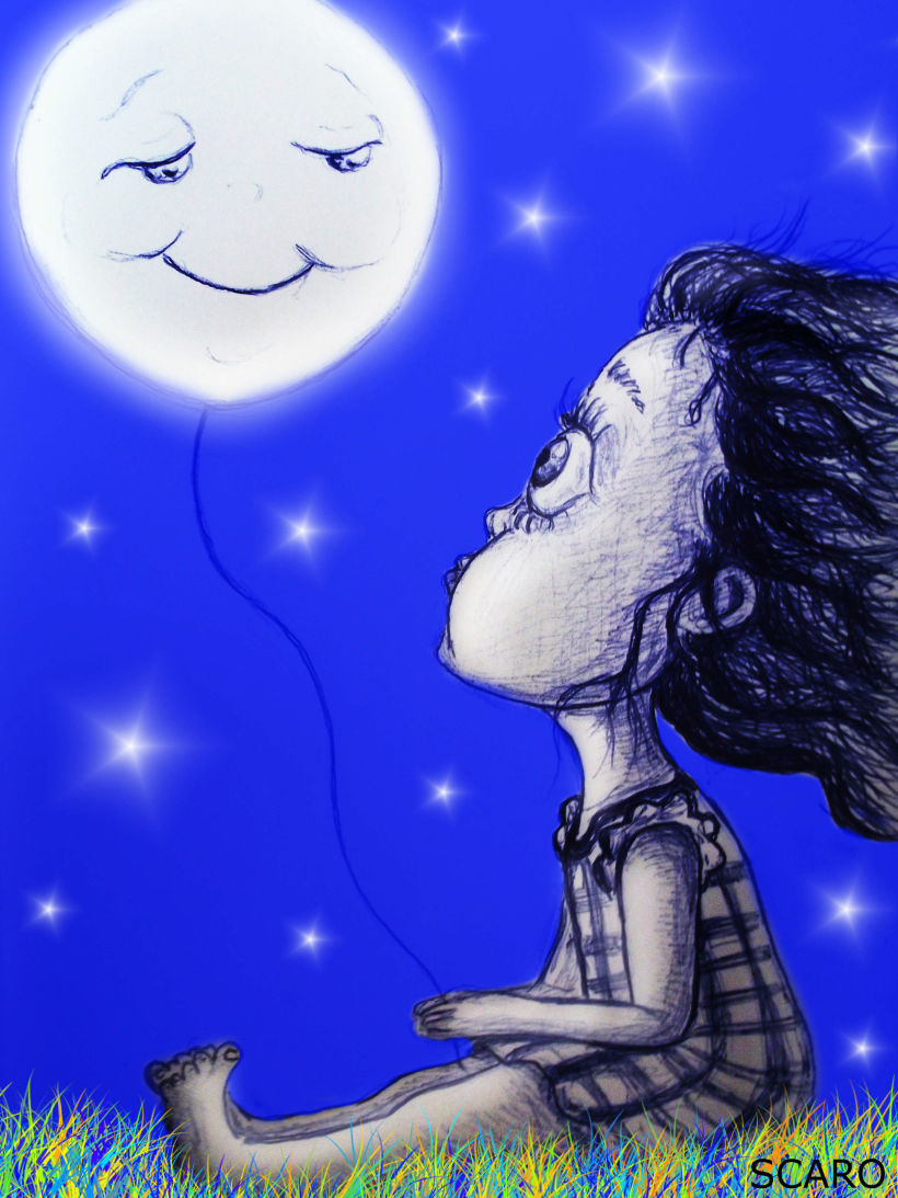 Ilustración infantil... La Luna y yo -1