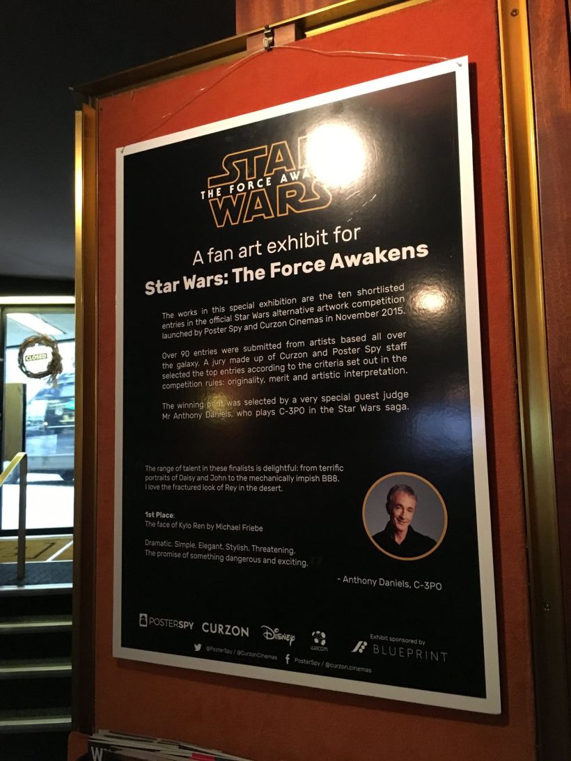 Poster alternativo para la exposición "Star Wars The Force Awakens Exhibit" en los Cines Curzon Mayfair en Londres 3