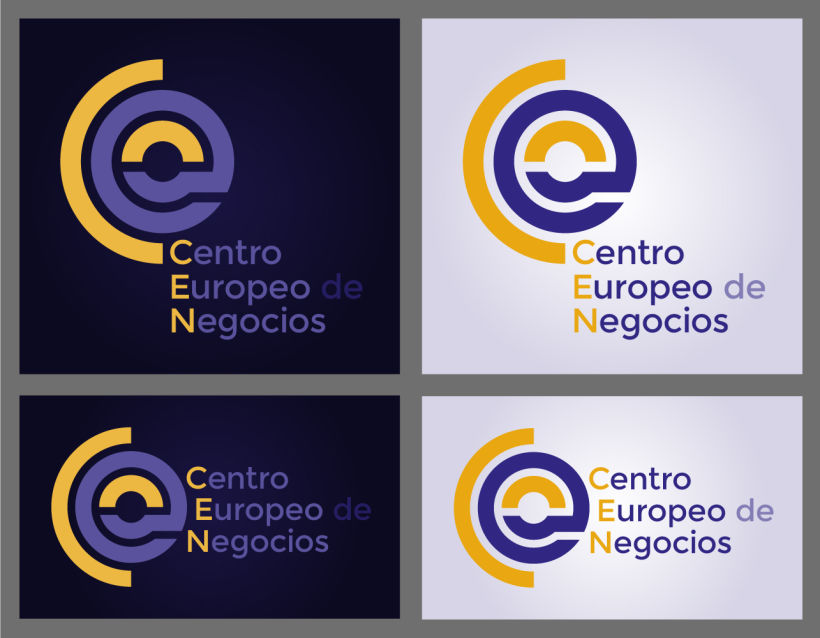 CEN, logotipo para una empresa dedicada a la formación, se aprovechan los colores de la bandera europea y la forma de anillo -1