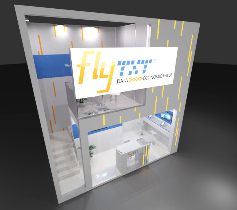 Diseño del stand para la empresa Fly Txt, para el MWC-2016 -1
