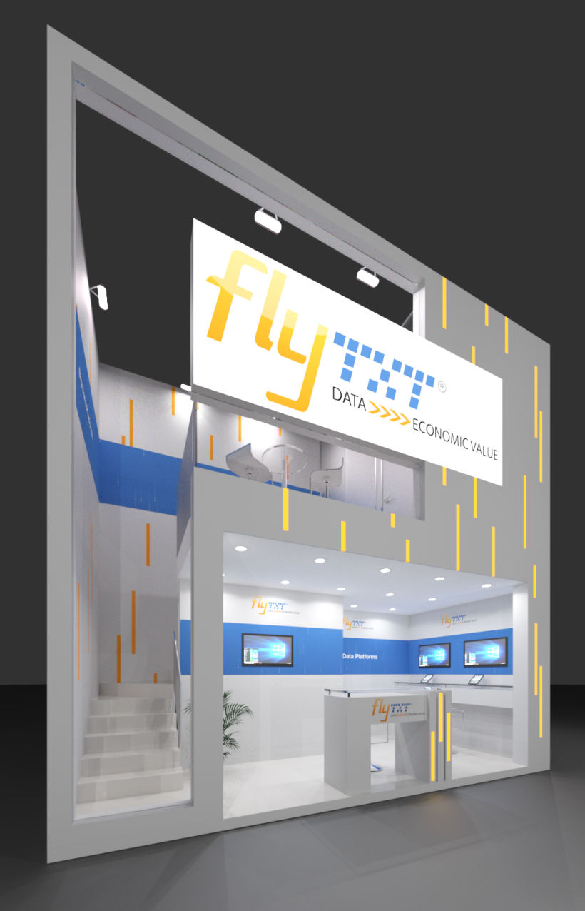 Diseño del stand para la empresa Fly Txt, para el MWC-2016 0