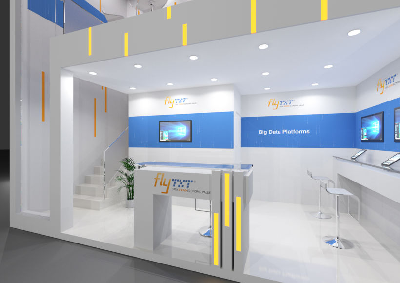 Diseño del stand para la empresa Fly Txt, para el MWC-2016 1
