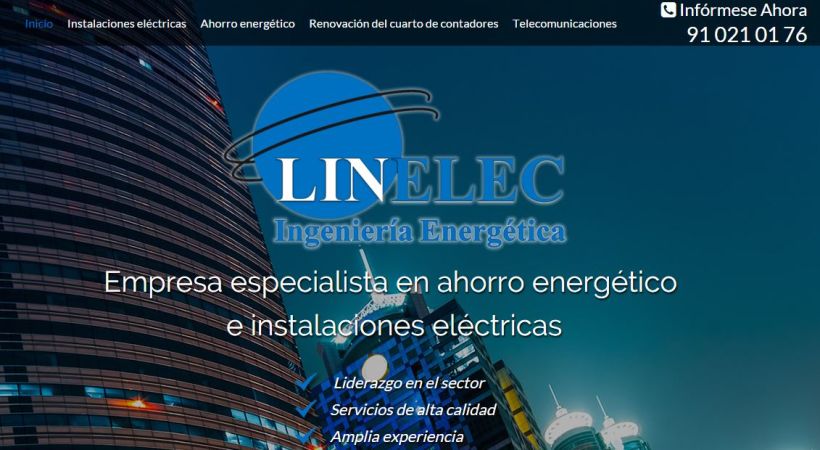 Landing page  LINELEC: Empresa especialista en ahorro energético  e instalaciones eléctricas 0