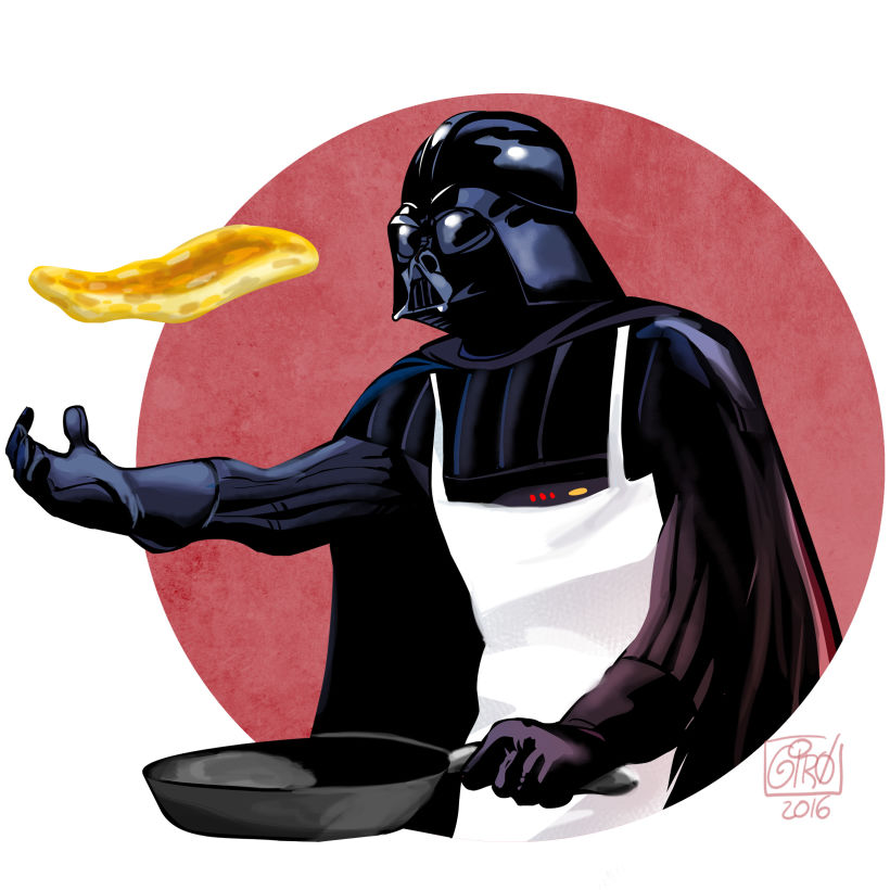 Vader haciendo una tortilla (de patatas con cebolla) -1