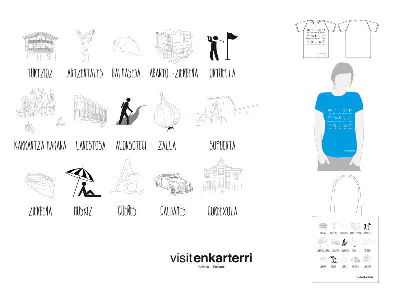 Design of  t-shirts and fabric bags for Enkartur (Tourist promotion of  Las Encartaciones, Bizkaia) 4