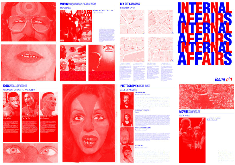 "Internal Affairs ZINE" _Diseño, maquetación y producción de Fanzine. El Fanzine esta maquetado a modo de plano desplegable. -1