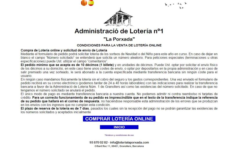 Diseño Web Responsive Loteria LA PORXADA 0