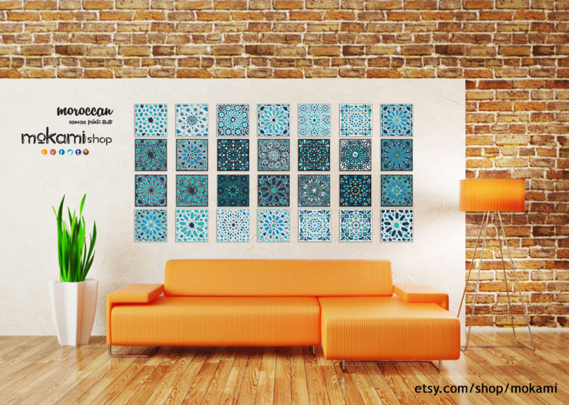 Moroccan canvases wall decor by Mokami Design 3
