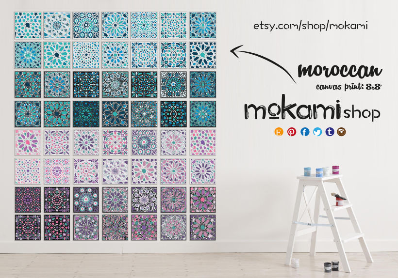 Moroccan canvases wall decor by Mokami Design 0