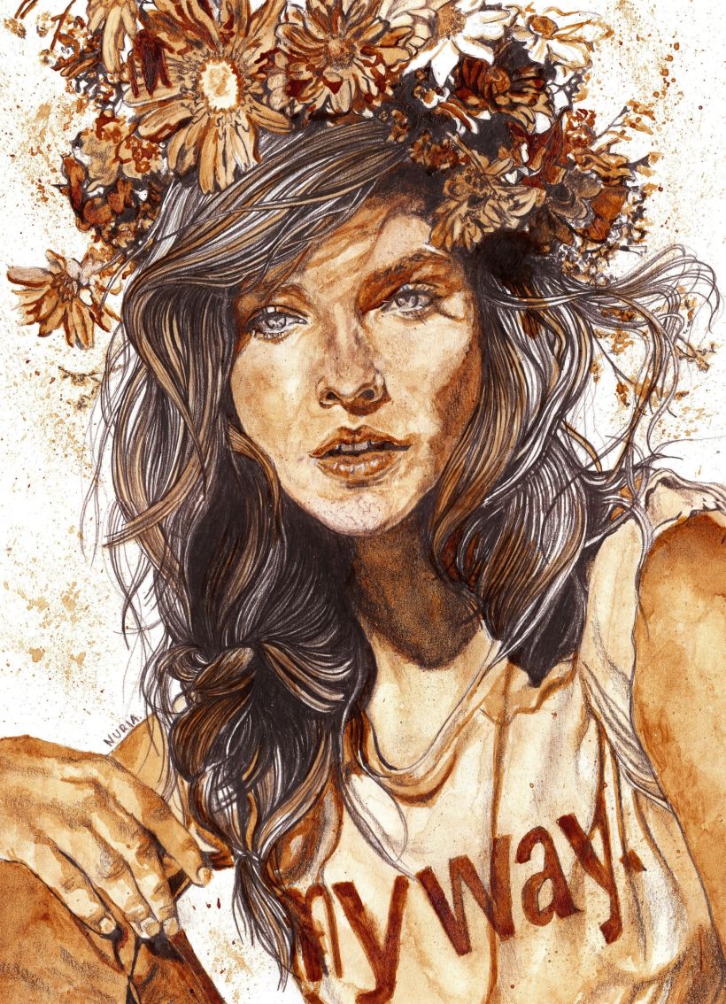 "Floral crowns" - Ilustraciones con café 0