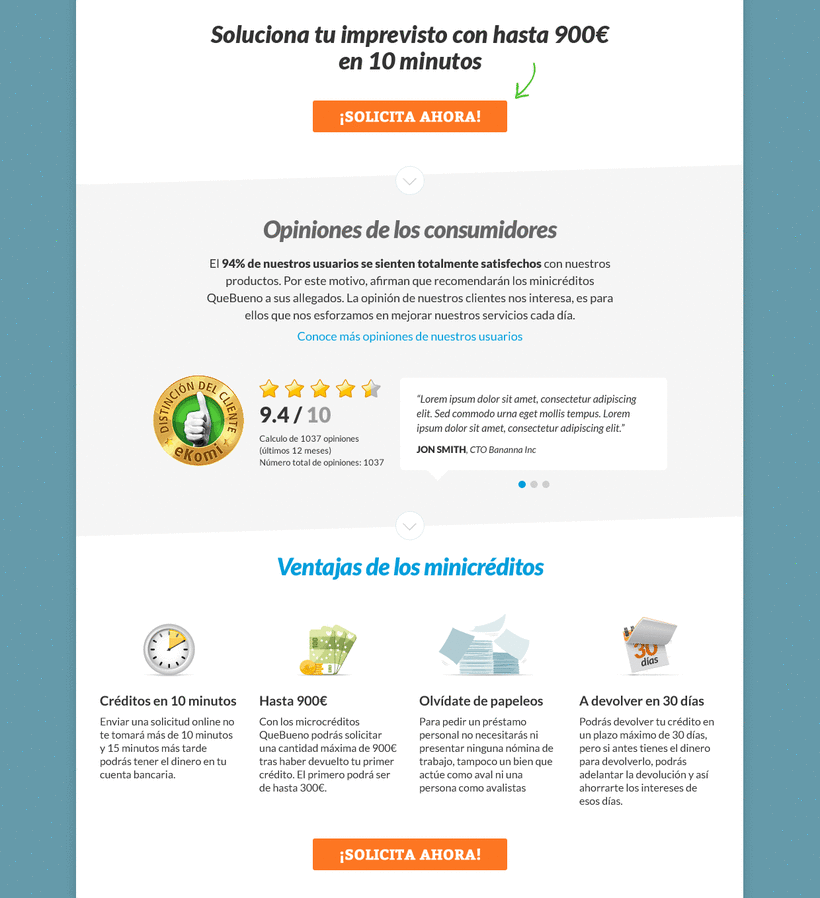 QuéBueno Landing Page Design 2