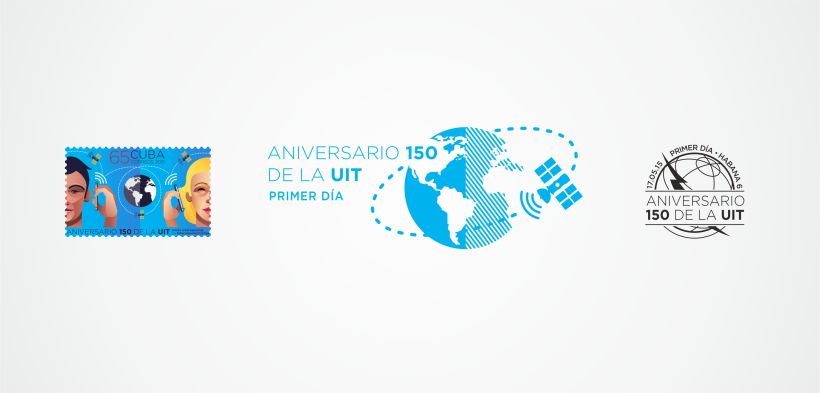 Aniversario 150 de la UIT. Sello postal 2