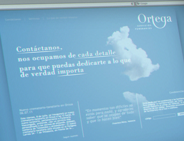 Ortega Servicios Funerarios website 0