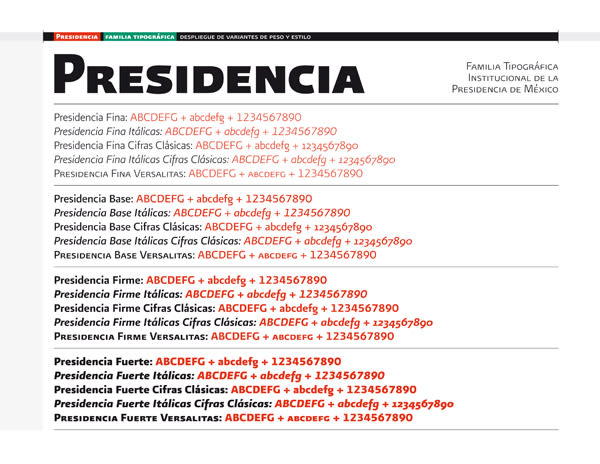 Presidencia Sans | Familia tipográfica institucional para el gobierno federal de México 1