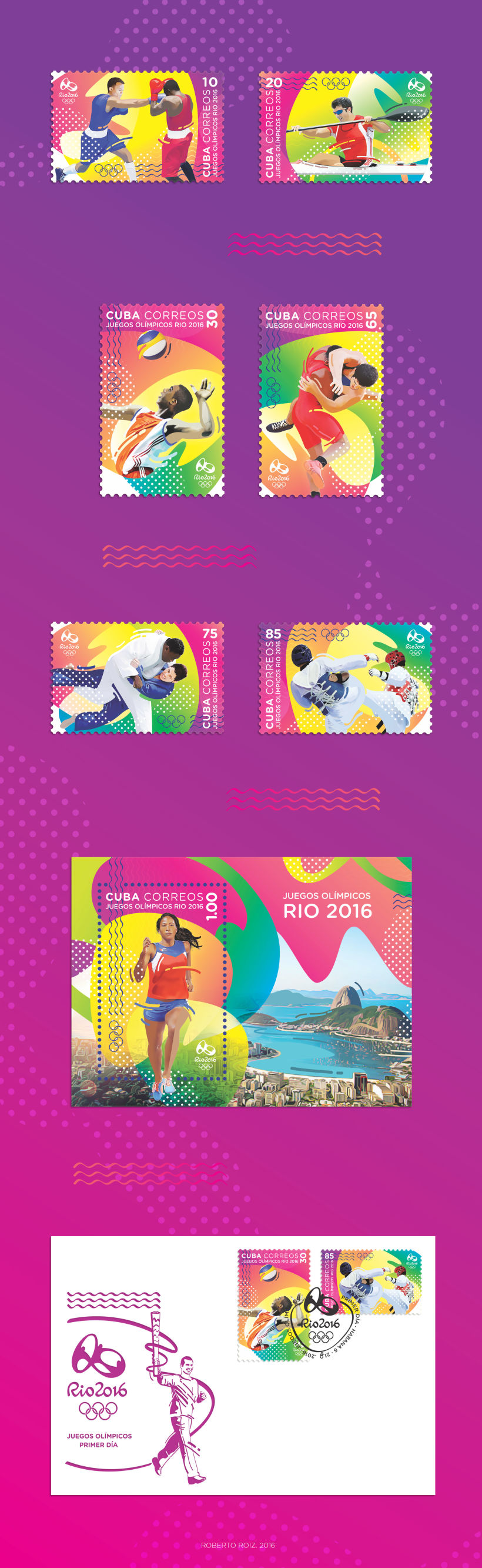 Juegos Olímpicos Rio 2016. Sello postal -1