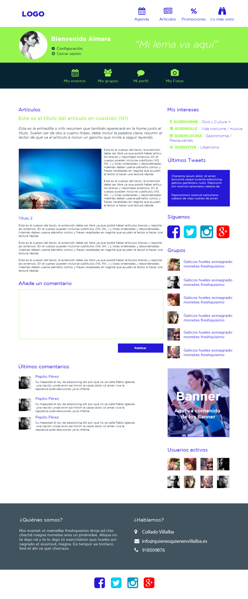 Web design for a local website (Who is who) 0