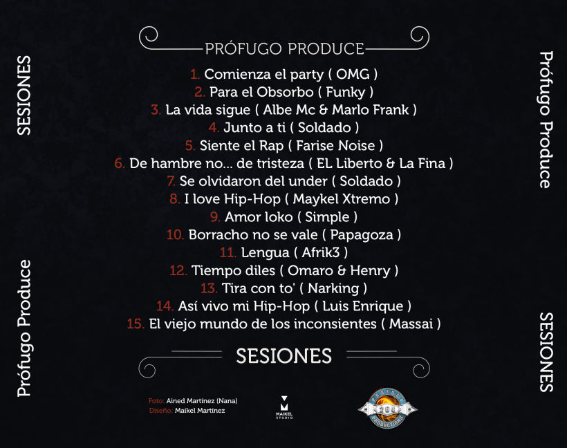 Cover CD Sesiones. Prófugo Produce 2015 0