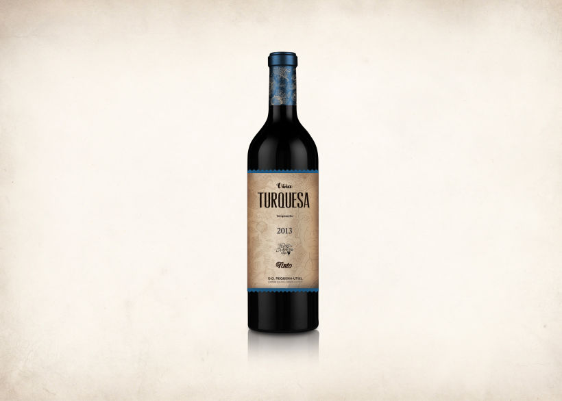 Wine Label Design: Viña Turquesa Crianza (Bodegas Pedro Moreno 1940) 14