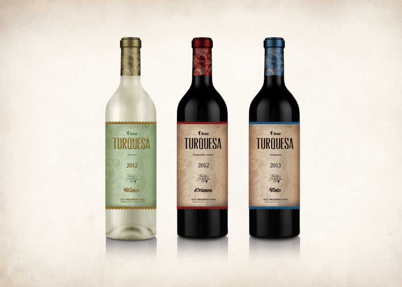 Wine Label Design: Viña Turquesa Crianza (Bodegas Pedro Moreno 1940) 18