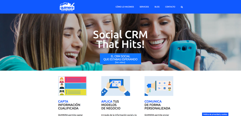 Web corporativa Quimera Social CRM 0