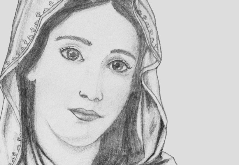 Virgen María (Rosa Mística): Del dibujo a lápiz a la ilustración digital 7