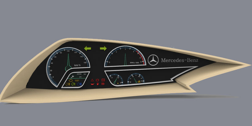 Ejercicio diseño, volumetria, maqueta y modelado 3d (car dashboard) 3