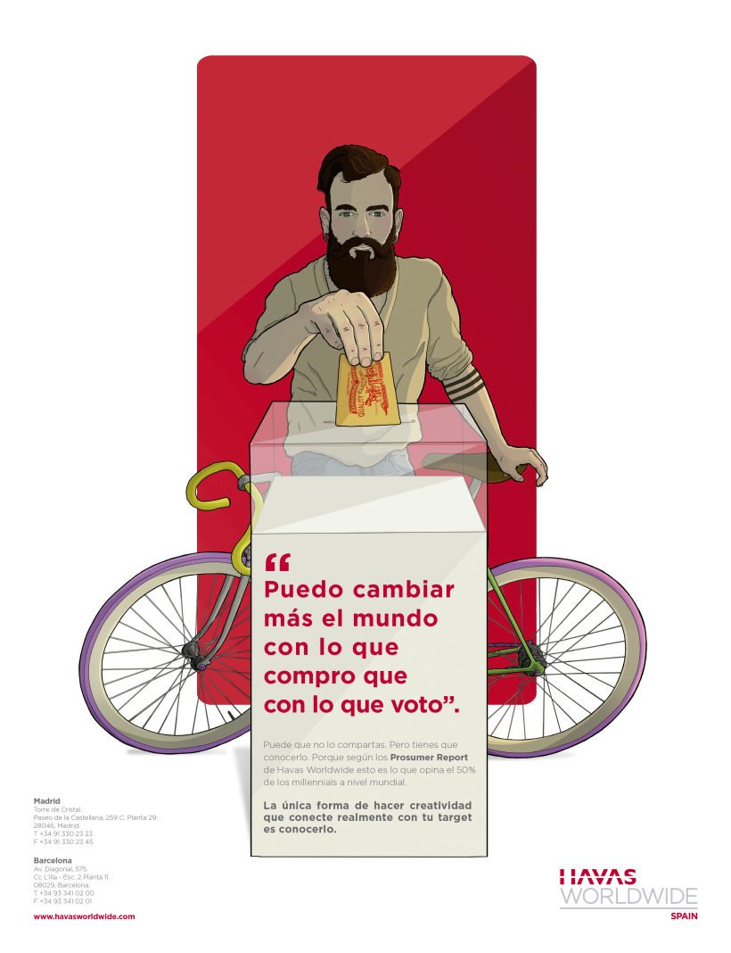 Ilustración para campaña de comunicación de Havas Worldwide Spain 1