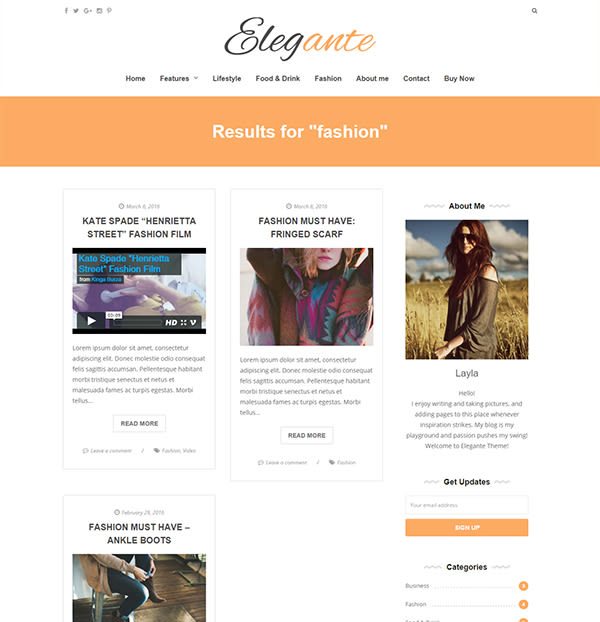 Elegante - Clean & Elegant Blog Theme 2