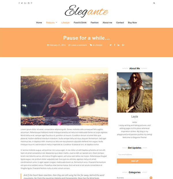 Elegante - Clean & Elegant Blog Theme 4