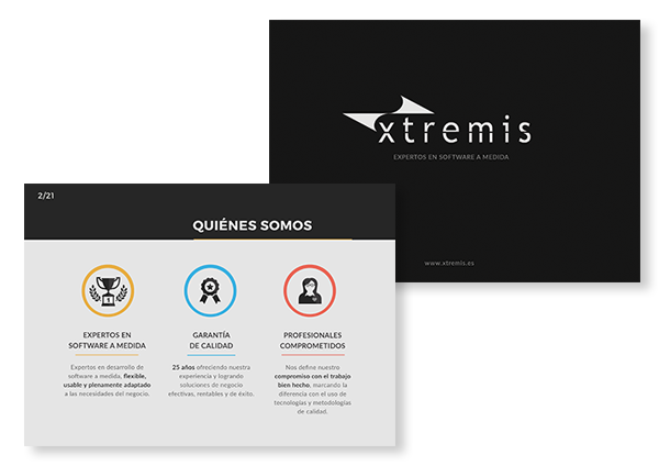 Diseño de presentación corporativa para Xtremis 1