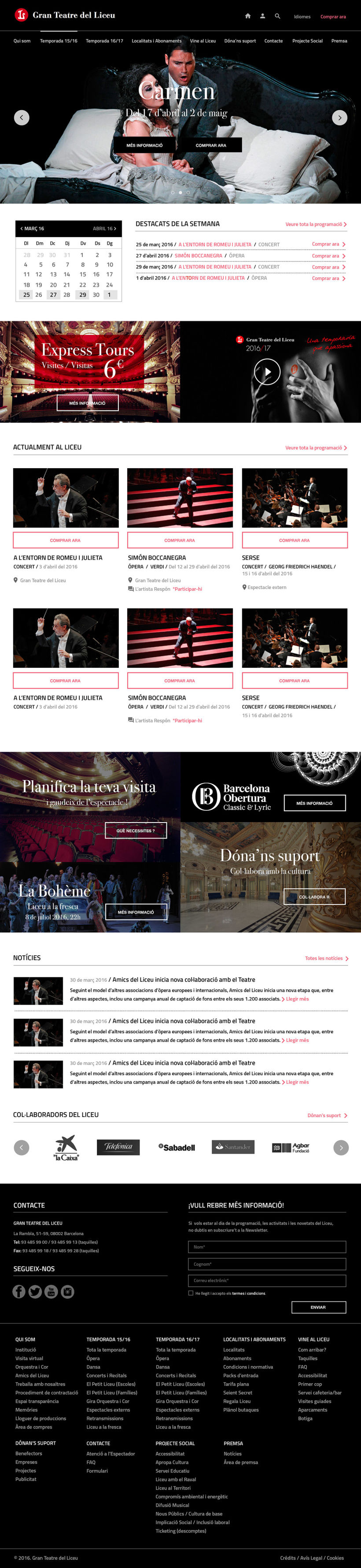 Propuesta de diseño web para Teatre del Liceu 2