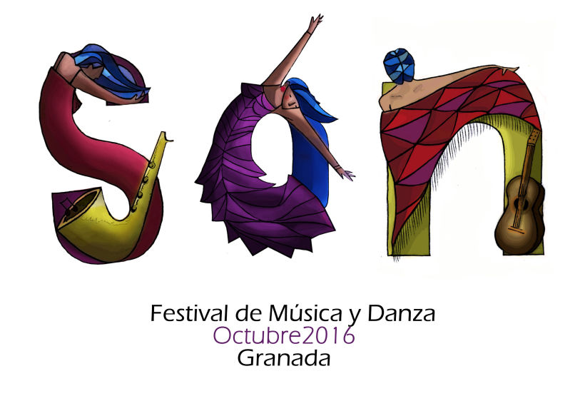 Mi Proyecto del curso: Ilustración digital para un festival de Música y Danza. 1