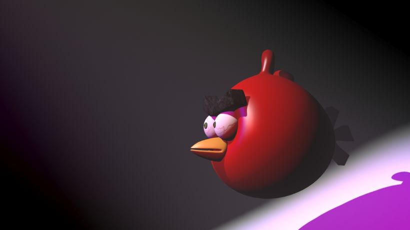 Modelado, luces y materiales del Angry Bird 0