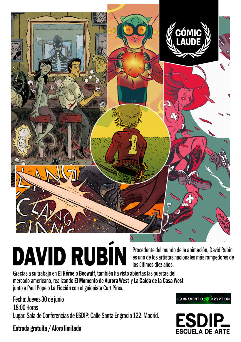 El dibujante de cómic DAVID RUBÍN dará una conferencia en ESDIP 0