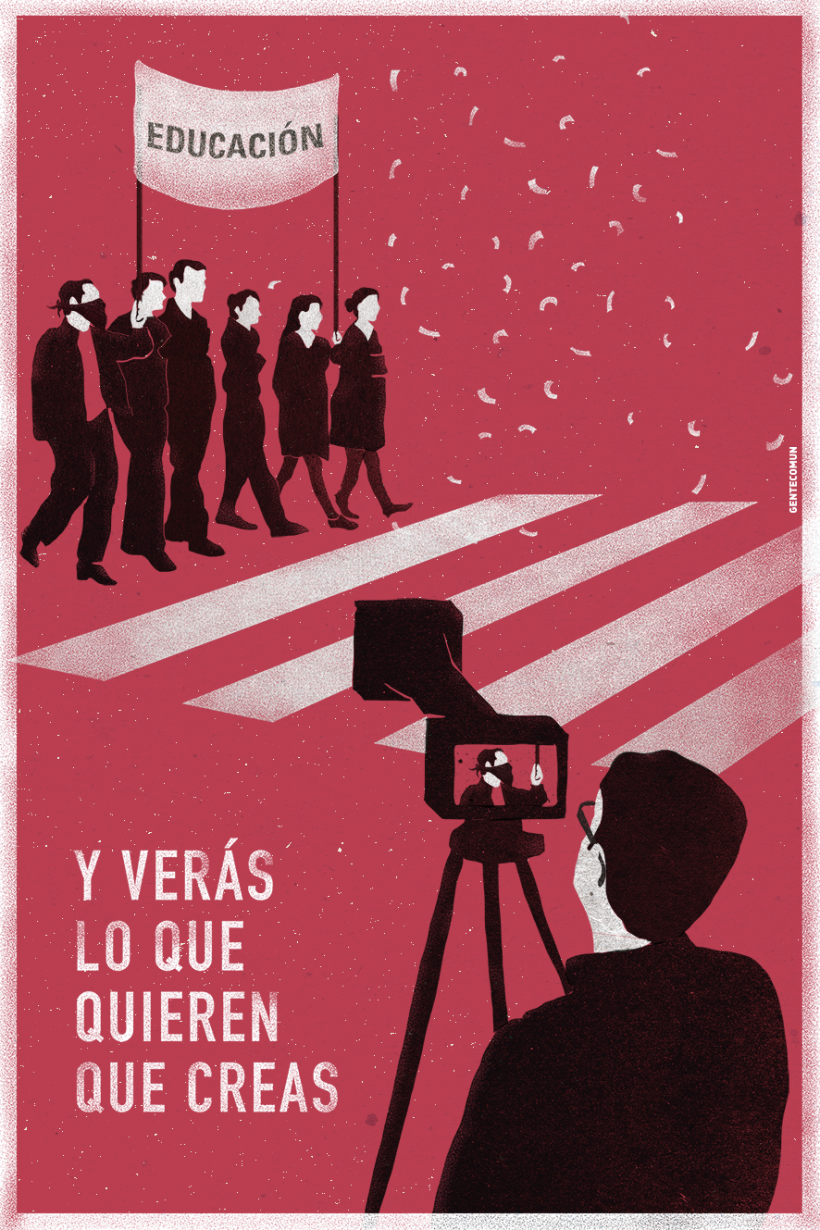 Cartel apoyo al movimiento estudiantil chileno 1