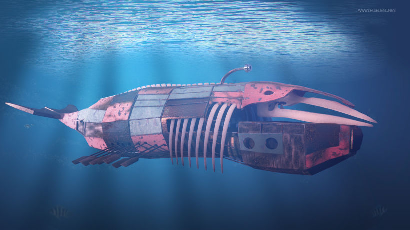 Submarine Whale - Blender 3D- 0