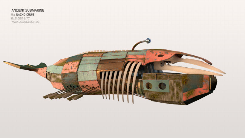 Submarine Whale - Blender 3D- 2